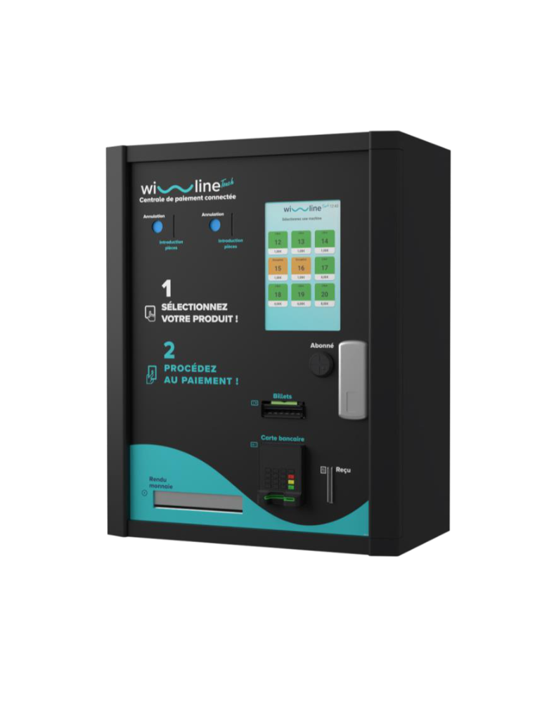 Centrale de paiement Wi-line Touch Noir Electro-Câblage
