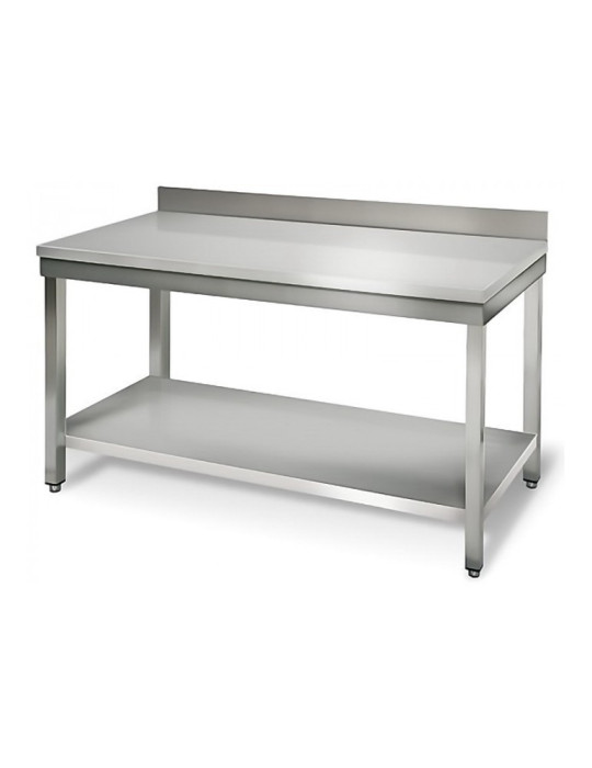 Table inox adossée longueur 1600mm profondeur 600mm