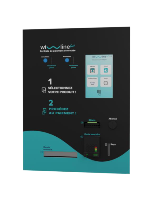 Centrale de paiement Wi-line encastrer Touch Noir Electro-Câblage