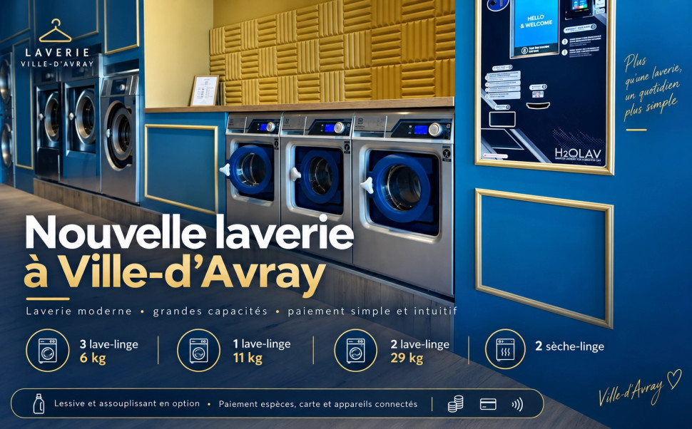 Nouvelle laverie à Ville-d’Avray : performance, simplicité et grandes capacités
